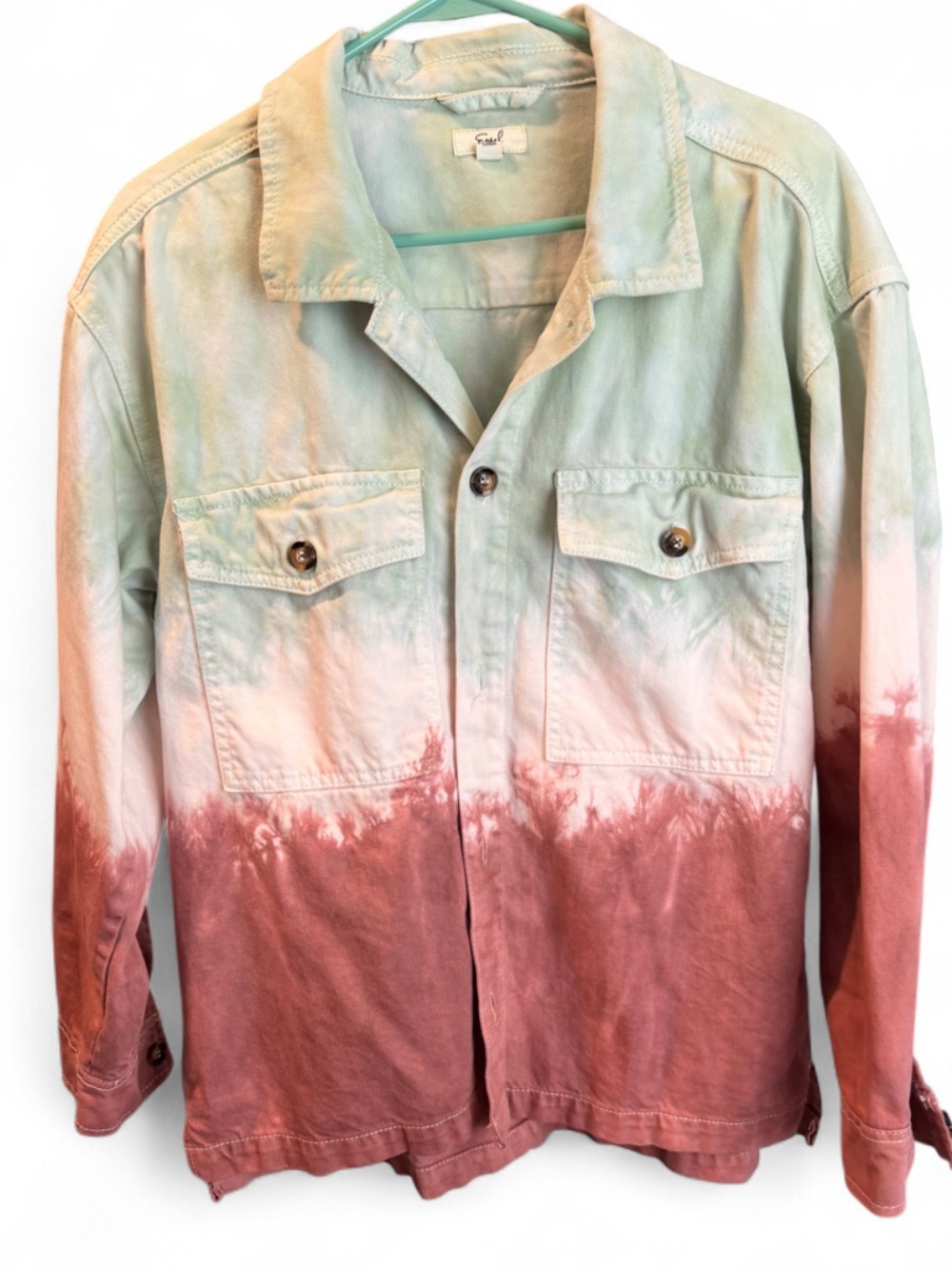 Easel Tie-Dye Jean Shacket